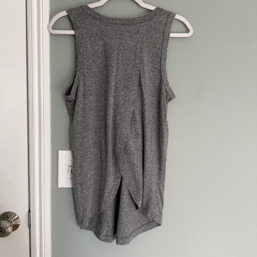 Current/Elliott Heather Gray Tulip Back Muscle Tank Top - Picture 7 of 12